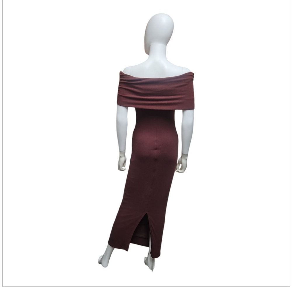 REFORMATION | Josefina Off The Shoulder Knit Dress In Burgundy ~ Size US 2 - Picture 5 of 8